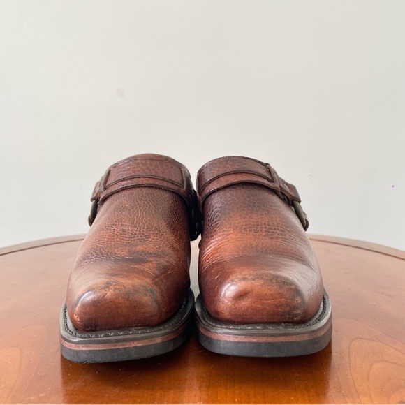 Frye Belted Harness Cowboy Heel Mule Clogs - Picture 3 of 8